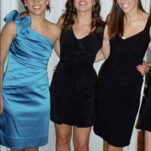 Teal Phoebe Couture One-Shoulder Cocktail Dress